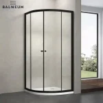 Olcsó Balneum Royal fekete keretes íves tusolókabin