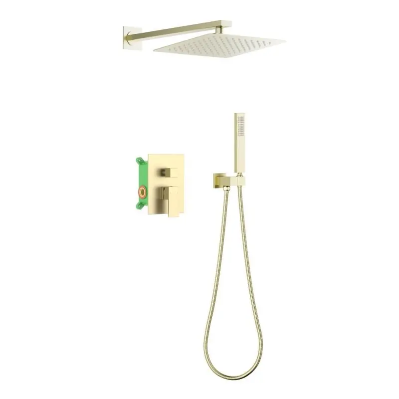 Biztonságos fizetés AREZZO design CUBEFIELD falsík alatti zuhanycsaptelep szett, arany