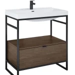 Kedvezményes ár AREZZO design NEBO alsószekrény 80 cm-es, 1 fiókkal, lincoln dió, matt fekete (2 doboz)