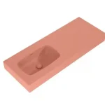 AREZZO design MABEL öntöttmárvány falra szerelhető mosdó 120 cm (60+60) bal, terra pink Korlátozott ajánlat