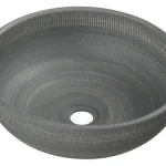 Végkiárusítás PRIORI kerámiamosdó, átm:41cm, szürke (PI024)