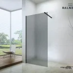 Végkiárusítás Balneum Royal Walk-In zuhanyfal fekete profillal füst üveggel