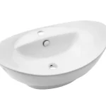 Invena FEME mosdókagyló, ovális, túlfolyóval, csap kialakítással, asztali, 60 cm, fehér Szuper ajánlat