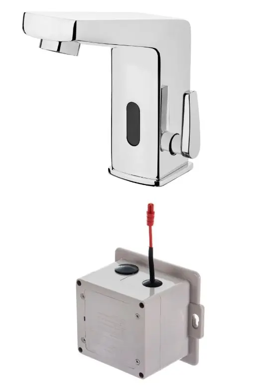 Akciós ár Deante SENSOR - Mosdó csaptelep, érintés nélküli, hőmérséklet állítással - 4xAA - króm