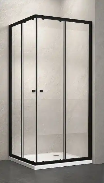 Ne maradj le Balneum fekete szögeletes zuhanykabin premium zuhanytálcával 80x80