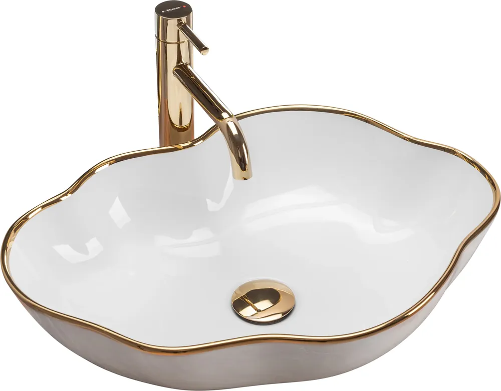 Expressz kézbesítés Pultos mosdó Rea Pearl Gold Edge