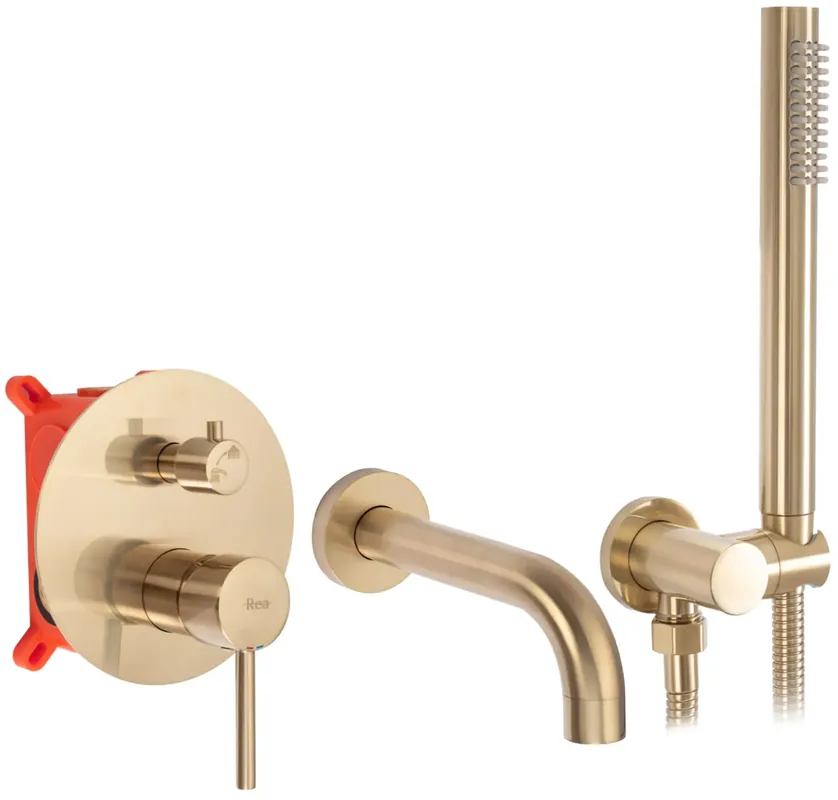 Fürdőkád csaptelep Rea Lungo Gold Brush + Box Legjobb ár