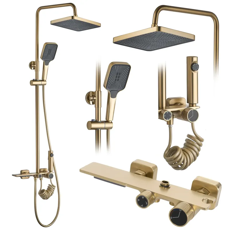 Azonnal elérhető Zuhanyszett REA HELIX Brush Gold