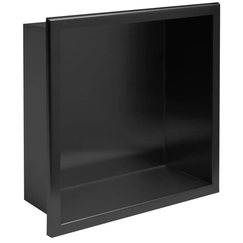 Outlet Süllyesztett fürdőszobai polc 30x30 matt fekete