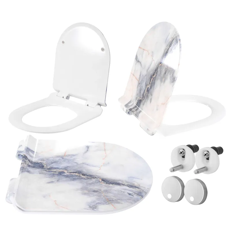 Slow-closing toilet seat CARLO GRANIT SHINY DUROPLAST SLIM Biztonságos vásárlás