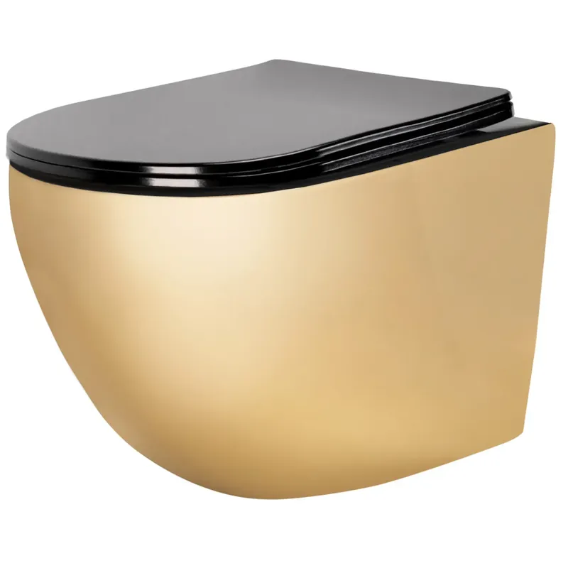 Függesztett WC Carlo Mini Flat Gold/Black Árengedmény