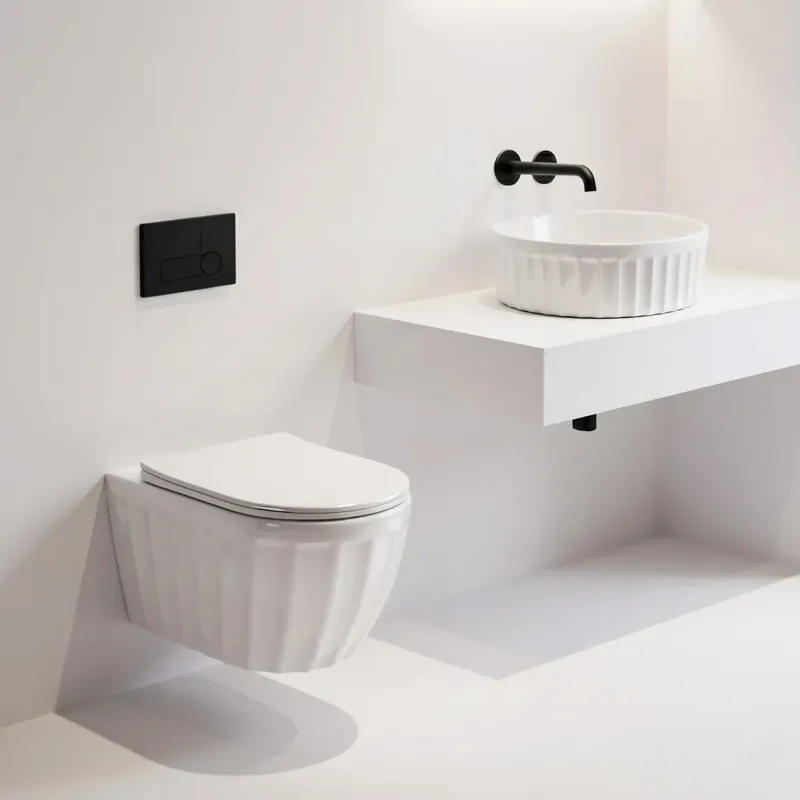 Szett: Fali WC csésze + Pultra szerelhető mosdókagyló Rea Duo White Kihagyhatatlan ajánlat