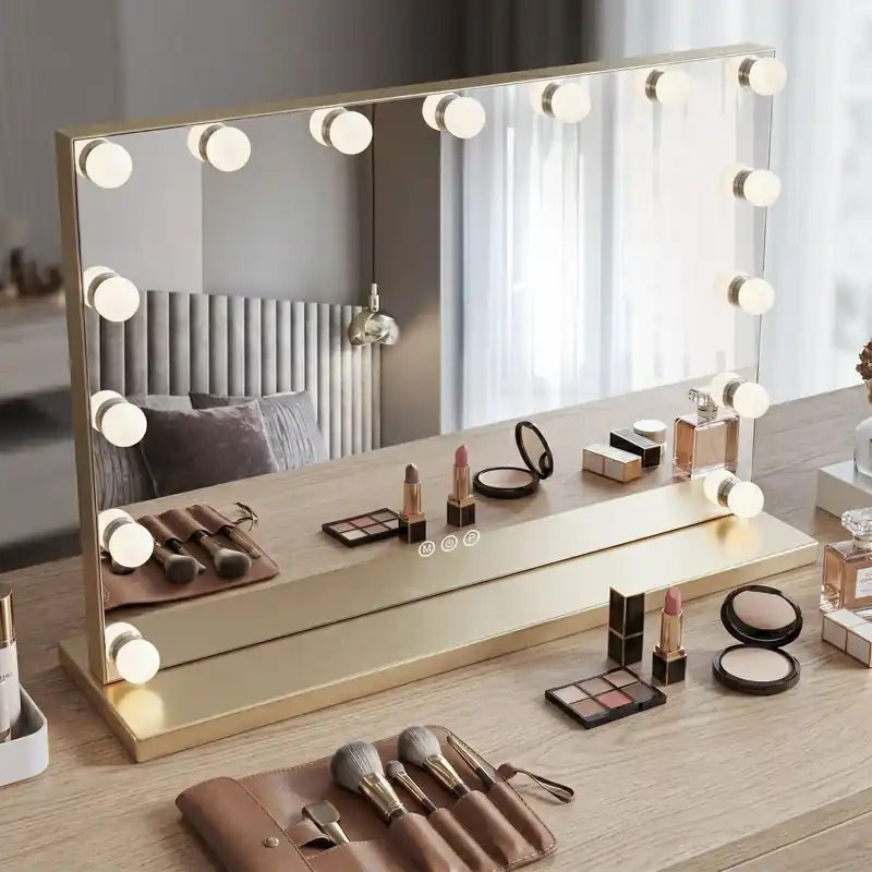 Olcsóbb LED Tükör HOLLYWOOD L.Gold 80x60
