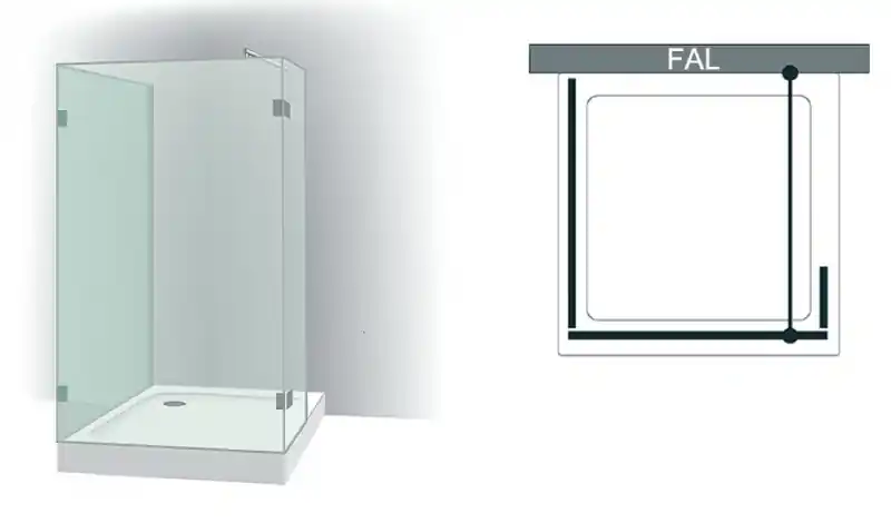 Gyors szállítás Varioglass Signum 403 Zuhanyfal (120x90x30x200 cm)Varioglass