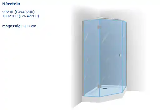 Vedd meg online Riho Scandic W301 Zuhanykabin (100x100x200 cm, #GW 42200)Riho