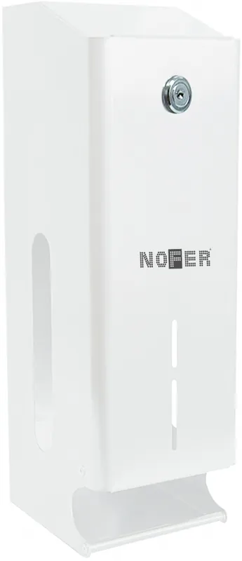 Újdonság Nofer Miha rozsdamentes háromtekercses toalettpapír adagoló (Színterezett, fehér, 05102.W)Nofer