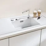 Biztonságos fizetés BLANCO ALAROS 6S Silgranit mosogatótál (fehér / fekete üveg vágólap, #516560)Blanco