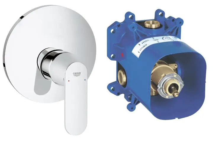 Grohe Eurosmart 19383 000 Cosmopolitan falsík alatti zuhanycsaptelep külső rész+Grohe Rapido E 35501 000 Falba sülly. kád-zuhany csaptelep belsőrészGrohe Korlátozott ajánlat