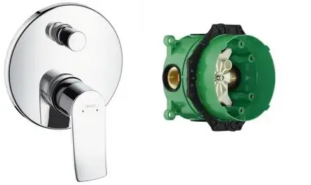Hansgrohe Metris 31493000 falsík alatti kád csaptelep külső rész + Ibox Universal alaptest 01800180Hansgrohe Alacsony ár
