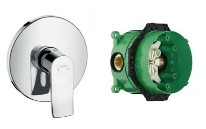 Hansgrohe Metris 31685000 falsík alatti zuhany csaptelep külső rész + Ibox Universal alaptest 01800180Hansgrohe Kiárusítás