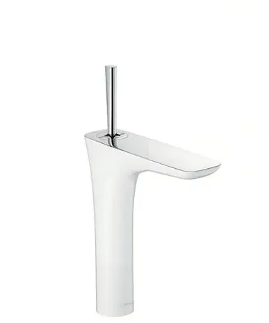 Kihagyhatatlan ajánlat Hansgrohe PuraVida egykaros króm/fehér magasított mosdócsaptelep 200 push-open lefolyó-garnitúrával 15081 400 (15081400)Hansgrohe