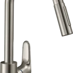 Hansgrohe Focus Egykaros rozsdamentes acél hatású konyhai csaptelep kihúzható kifolyóval 31815 800 (31815800)Hansgrohe Alacsony ár