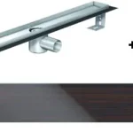 Azonnal elérhető ACO EXCLUSIVE alacsony (79 mm) zuhanyfolyóka + wenge üveg fedlap 800mm hosszú (0153.76.45 + 9010.57.28)ACO