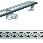 Árengedmény ACO EXCLUSIVE alacsony (79 mm) zuhanyfolyóka + lánc rács 900mm hosszú (0153.76.46 + 9010.55.95)ACO