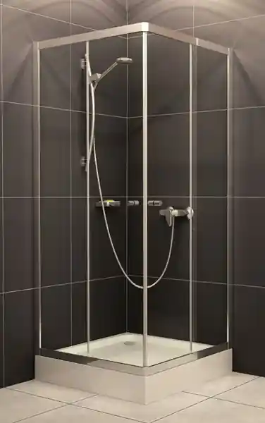 Gyors szállítás H2O Projecta 80x80 szögletes zuhanykabin tálcával (80x80x207,5 cm, króm, Átlátszó, #standard)H2O