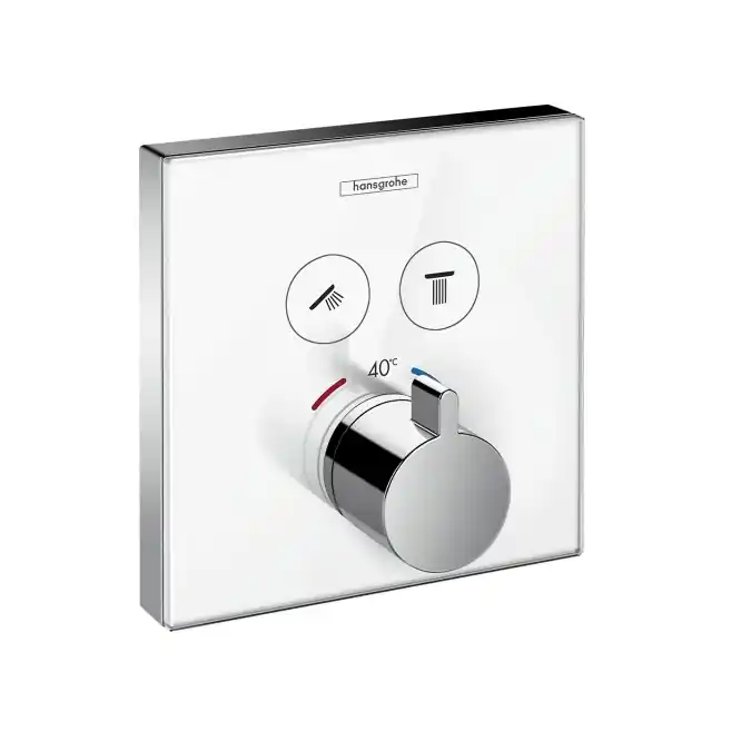 Hansgrohe ShowerSelect Glas termosztátos falsík alatti termosztátos csaptelep színkészlet fehér/króm 15738 400 (15738400)Hansgrohe Korlátozott ajánlat