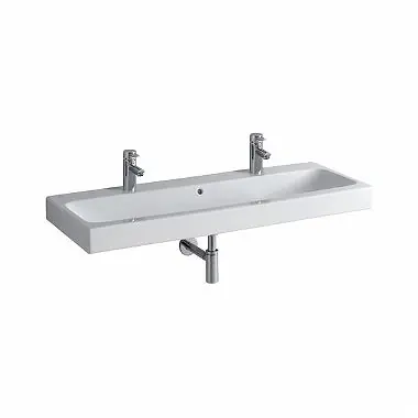 Azonnali szállítás Keramag Icon mosdó 2 csaplyukkal keratect felülettel 120 (120x48,5 cm, 124020600)Keramag