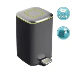 Szuper akció Sapho REGENT szemetes, pedálos, Soft Close, 32l, matt inox/fekete (DR313)Sapho