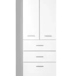 Végkiárusítás Aqualine Zoja állószekrény fiókkal és szennyeskosárral 50x184x29cm, fehér (51293)Aqualine