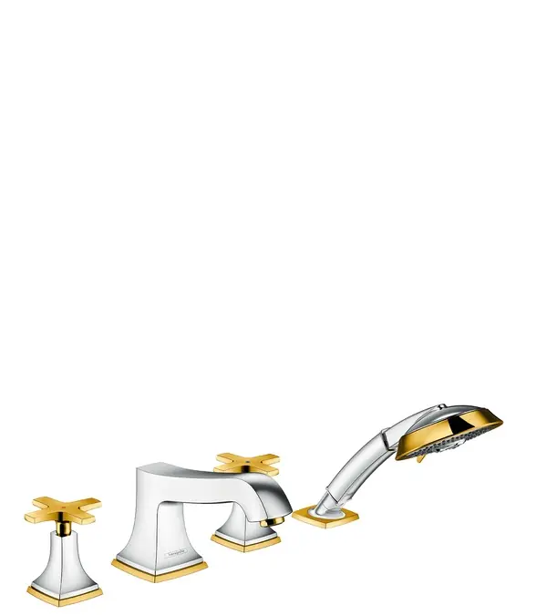 Hansgrohe Metropol Classic 4-lyukú perembe szerelhető kádcsaptelep króm/arany hatású 31449 090 (31449090)Hansgrohe Exkluzív ajánlat