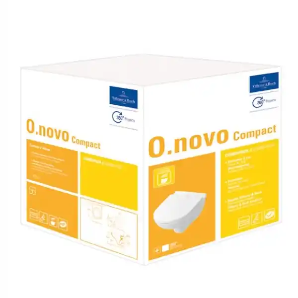 Legkelendőbb Villeroy & Boch O.novo mélyöblítésű fali WC lassan záródó WC-ülőkével, kombipack, kompakt 5688 H1 01 (5688H101)Villeroy & Boch