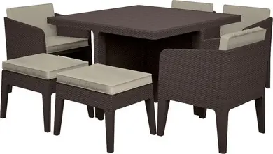 Akciós ár Curver Columbia set 7 pcs, Válasszon egy színt: Barna színben, meleg taupe párnávalCurver