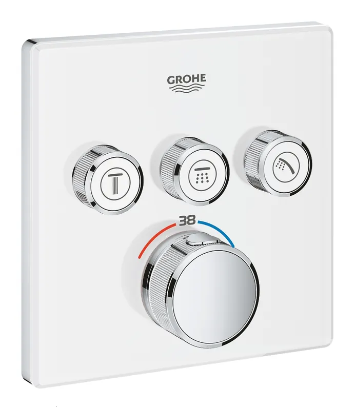 Gyors kiszállítás GROHE Grohtherm SmartControl termosztátos színkészlet, fehér üveg 29157LS0Grohe