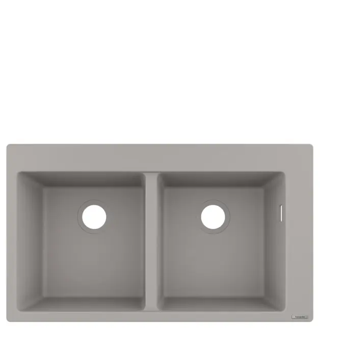 Akció Hansgrohe S510-F770 beépített mosogató 370/370 két medencével, betonszürke 43316380Hansgrohe
