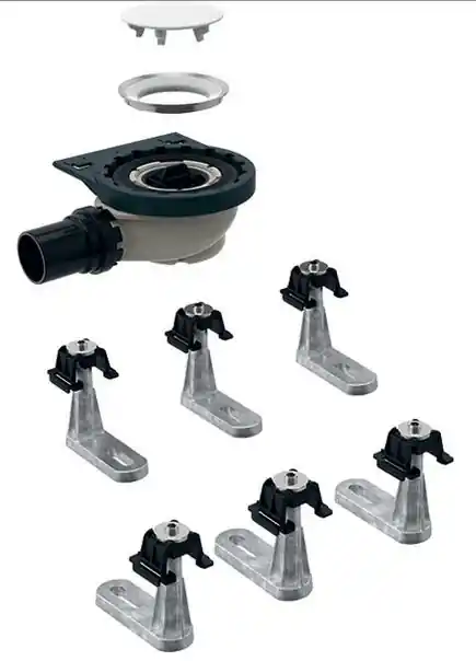 Geberit beépítőkészlet Setaplano padlóba süllyesztett zuhanytálcához, d90 szifon, vízzár magassága 50 mm: d50mm (6 láb) 154.013.00.1Geberit Azonnali szállítás