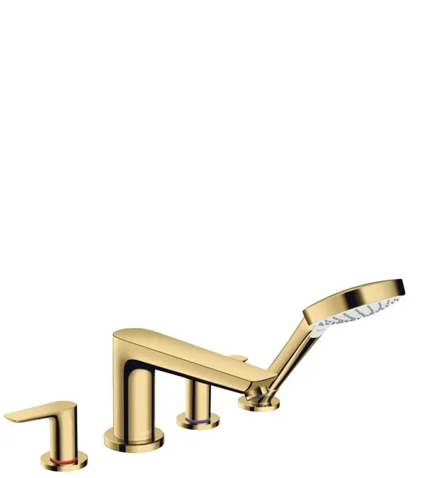 Azonnal elérhető Hansgrohe Talis E 4-lyukú peremre szerelhető kádcsaptelep, polírozott arany hatású 71748990Hansgrohe