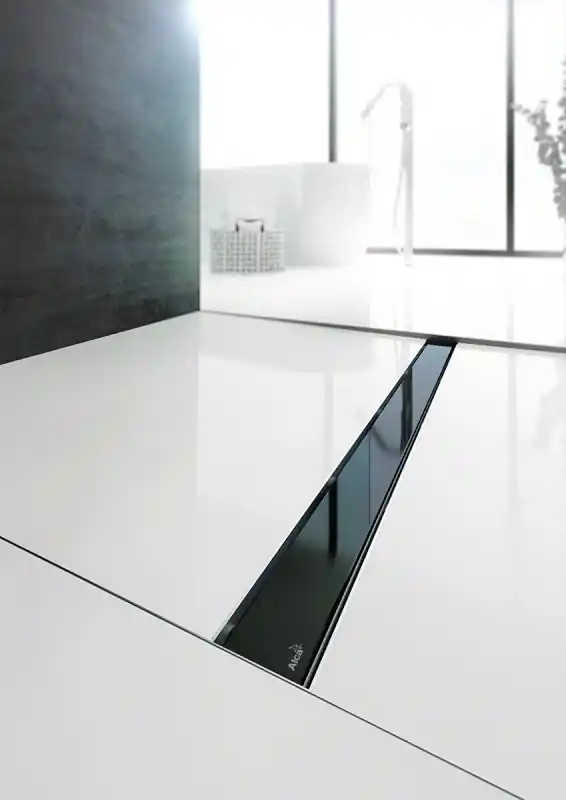 ALCA (Alcaplast) GLASS GL1204-1150 Rács a zuhanyfolyókához, üveg-feketeAlcaplast Legkelendőbb