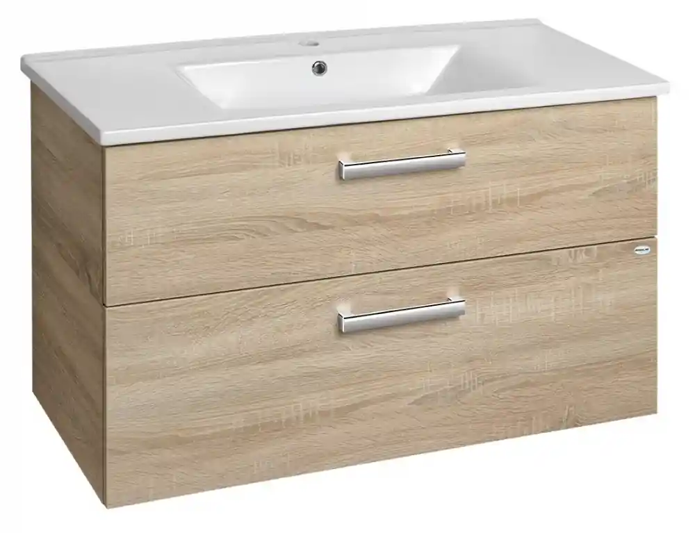 Szuper akció AQUALINE VEGA mosdótartó szekrény, 2 fiókos, 97x60x43,6cm, platinatölgy VG903Aqualine