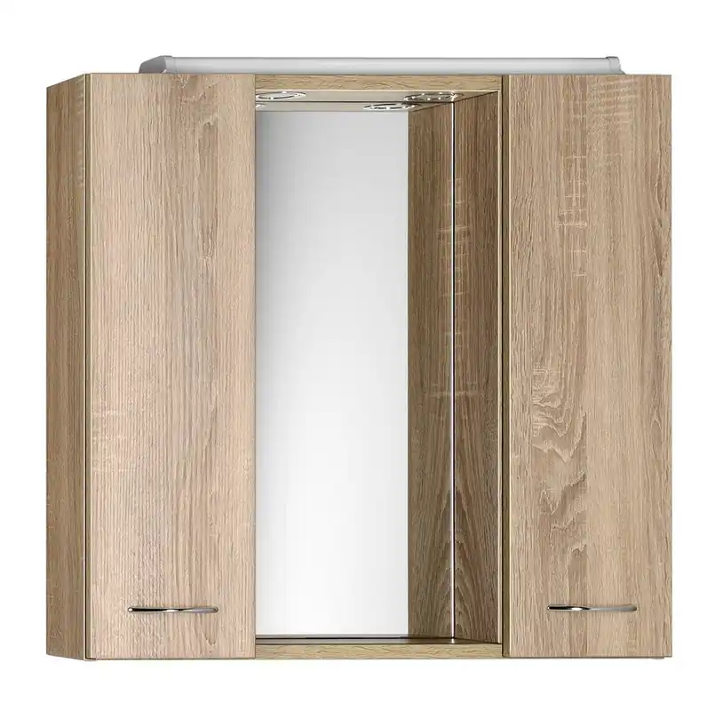 Sapho AQUALINE ZOJA 70x60 cm tükrösszekrény LED világítással, platina tölgy 45029Aqualine Csak ma