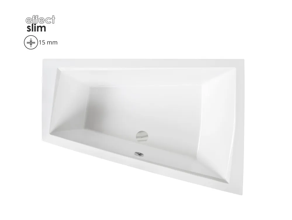Besco INTIMA DUO SLIM 170x125 cm jobbos aszimmetrikus kád, fehér WAID-170-SPBesco Rendeld meg most