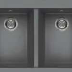 Gyors kiszállítás Elleci Quadra 340 két medencés gránit mosogató M73 Titanium LMQ34073BTPElleci
