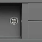 Expressz kézbesítés Elleci Unico 480 egy medence csepegtetővel gránit mosogató M73 Titanium LMU48073Elleci
