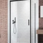 Akció Radaway Idea Black KDJ 100 B szögletes fekete zuhanykabin ajtó 387040-54-01LRadaway