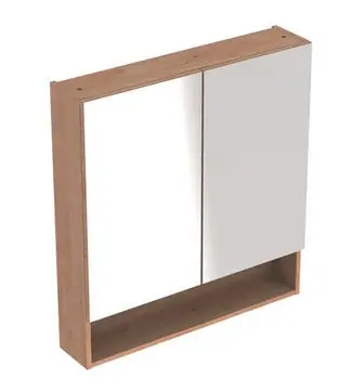 Geberit Selnova Square tükrös szekrény két ajtóval, Feketedió hickory világos/Melaminos faszerkezet 501.271.00.1Geberit Szuper akció