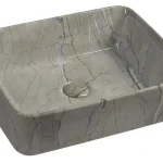 Akció Sapho DALMA kerámiamosdó, 48x38x13cm, szürke márvány MM513Sapho