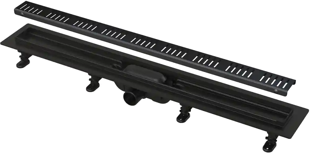 ALCA (Alcaplast) APZ10BLACK-850M zuhanyfolyóka peremmel, matt feketeAlcaplast Outlet